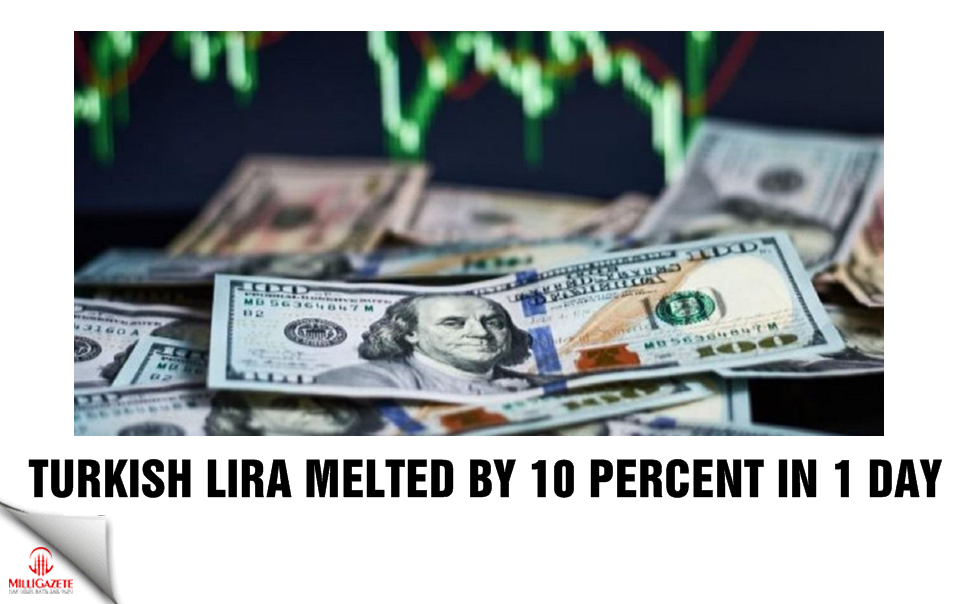 Turkish lira melted by 10 percent in 1 day