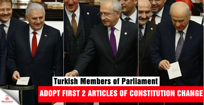 Turkish MPs adopt first two articles of constitution change