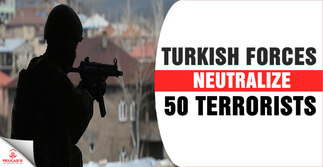 Turkish security forces neutralize 50 terrorists