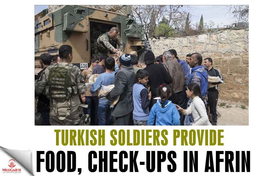 Turkish soldiers provide food, check-ups in Afrin