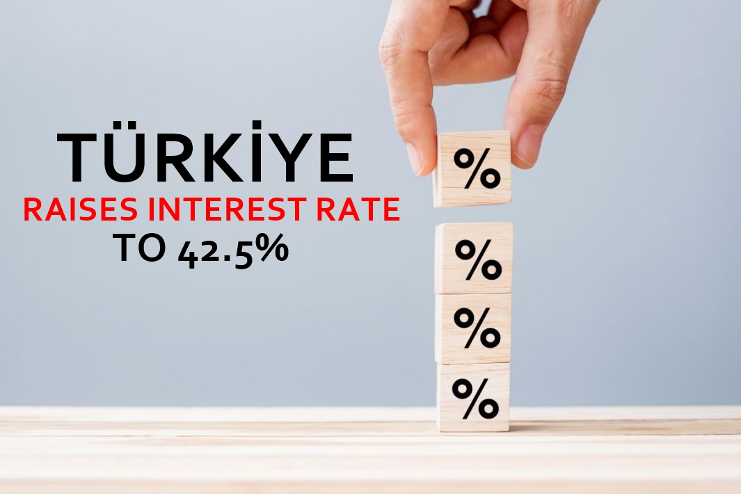 Türkiye raises interest rate to 42.5%