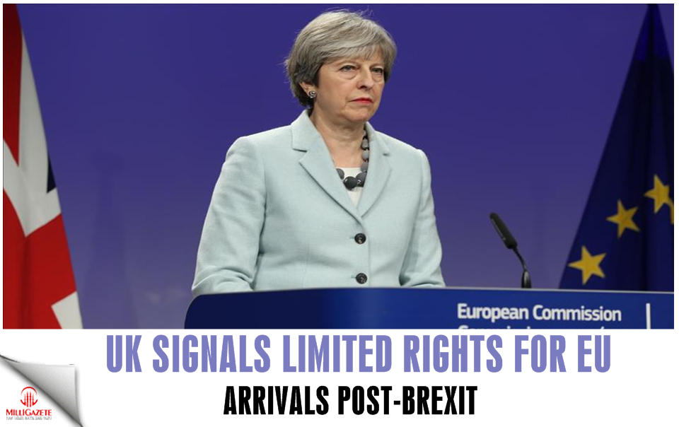 UK signals limited rights for EU arrivals post-Brexit