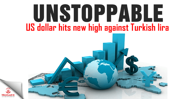 Unstoppable, US dollar hits new high against Turkish lira