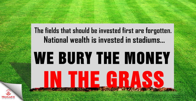 We bury the money in the grass