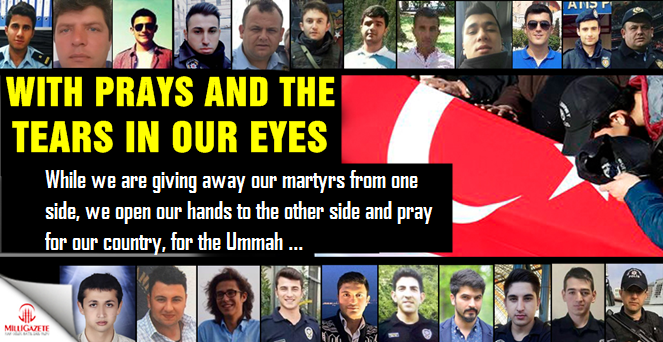 'With prays and the tear in our eyes'