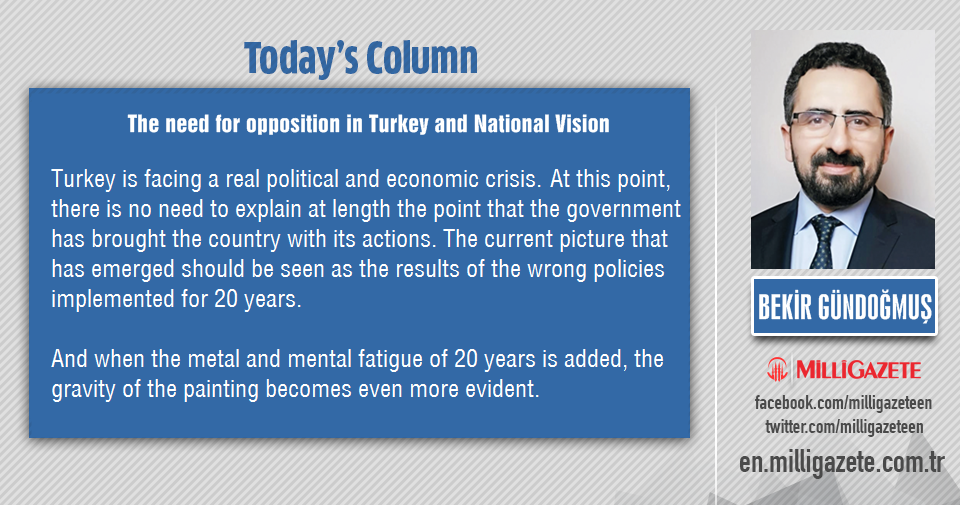 Bekir Gündoğmuş: "The need for opposition in Turkey and National Vision"
