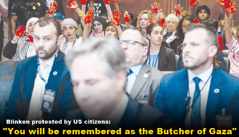 Blinken protested by US citizens: "You will be remembered as the Butcher of Gaza"