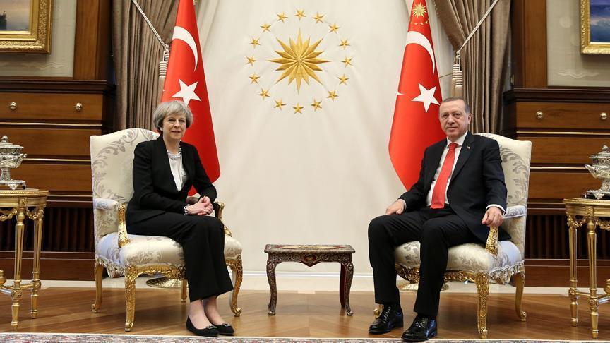 British PM Theresa May arrives in Ankara