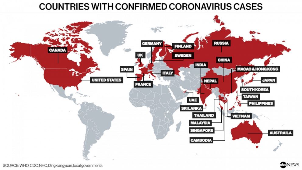 Coronavirus: Which countries have confirmed cases?