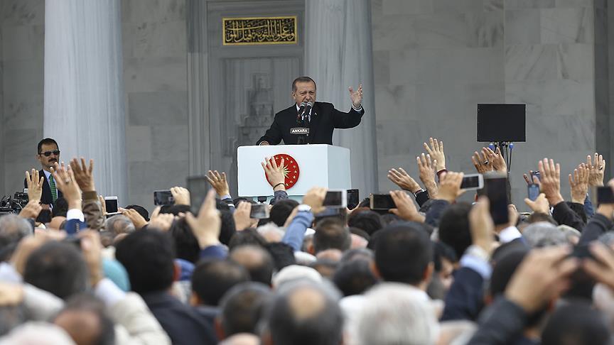 Erdogan inaugurates Melike Hatun Mosque in Ankara