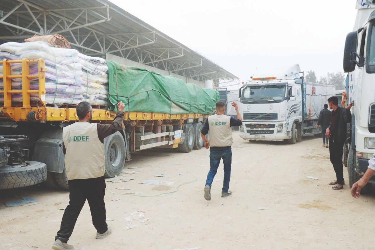 IDDEFs humanitarian aid trucks reach Gaza