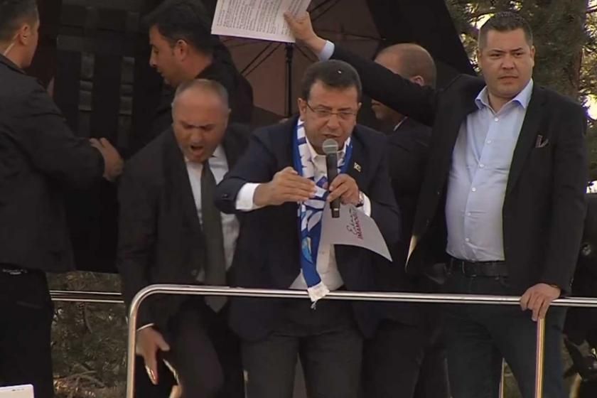İmamoğlu's election bus attacked with stones during rally in Erzurum