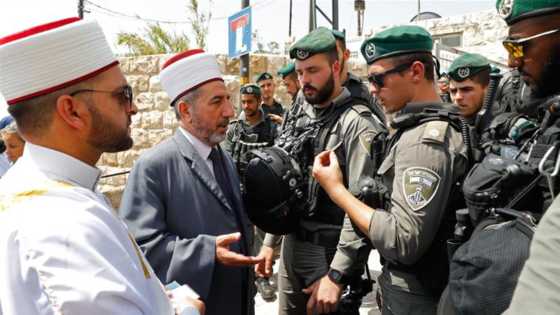 Israel bars Muslim men under 50 amid protests