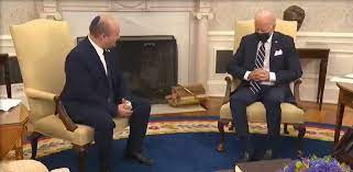 Joe Biden sleeps during meeting with Israeli Prime Minister Naftali Bennett