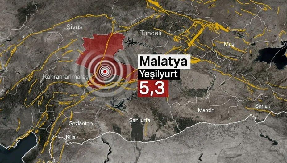 Magnitude 5.3 earthquake shakes Türkiye's Malatya