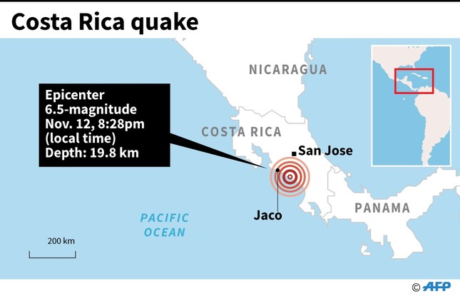 Magnitude 6.5 earthquake shakes Costa Rica’s Pacific coast, no major damage reported
