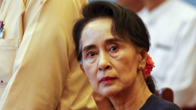Myanmar leader accused of burying head in sand over persecution of Rohingya