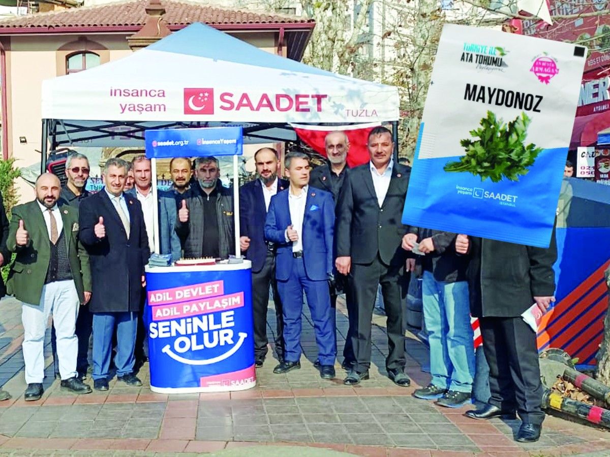 Saadet Istanbul distributes heirlooms: “Parsley for food, votes for Saadet!”