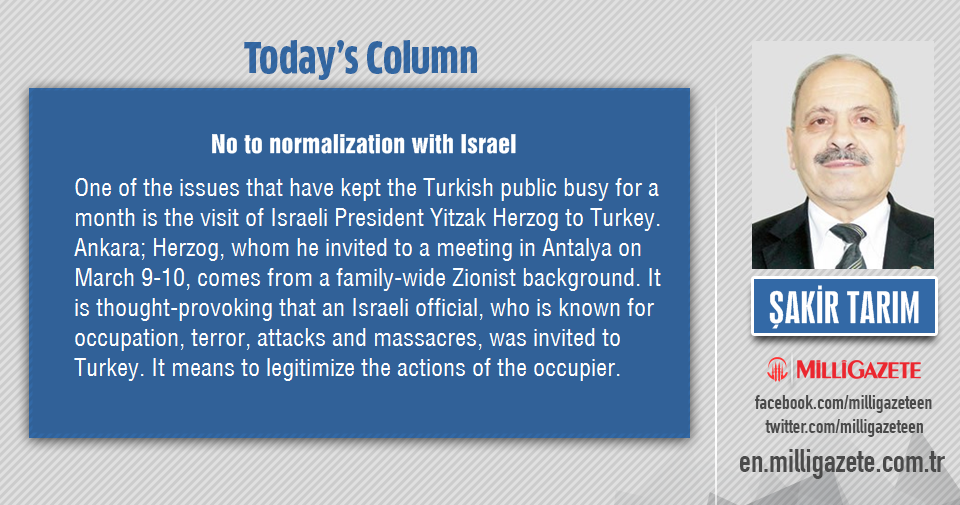 Şakir Tarım: "No to normalization with Israel"