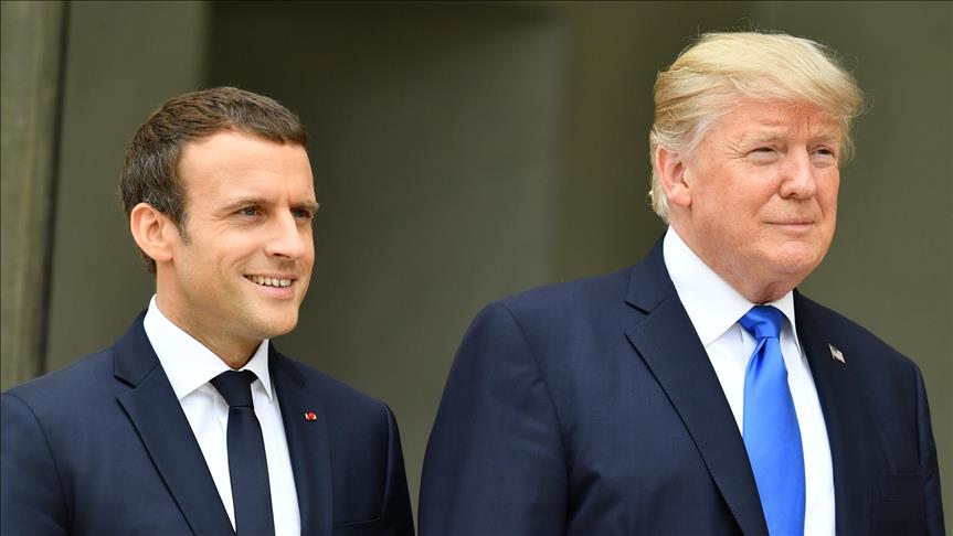 Trump meets French president in Paris
