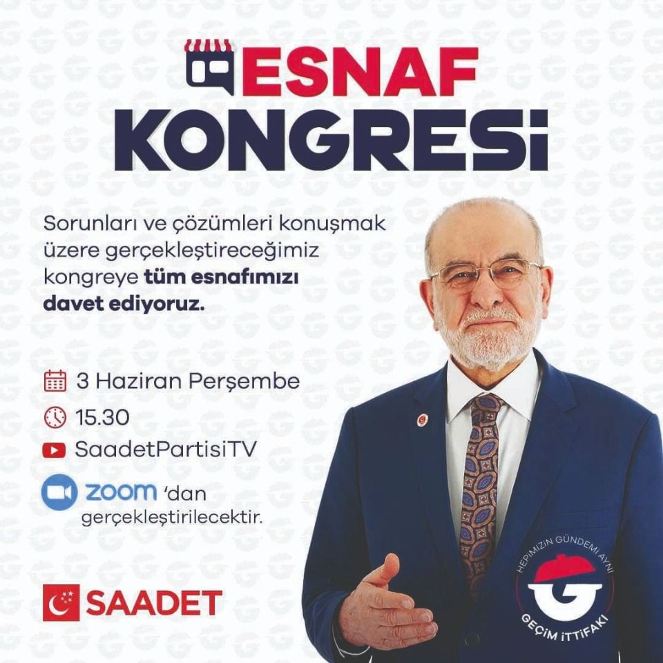 Turkey's Saadet Party to organize 'Tradesmen Congress'