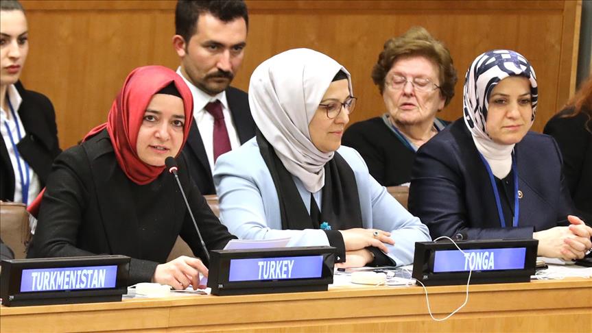 Turkish minister addresses violence against women at UN